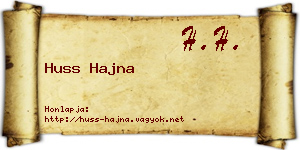 Huss Hajna névjegykártya